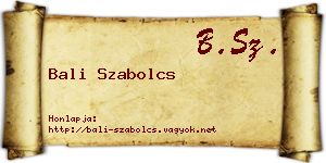 Bali Szabolcs névjegykártya